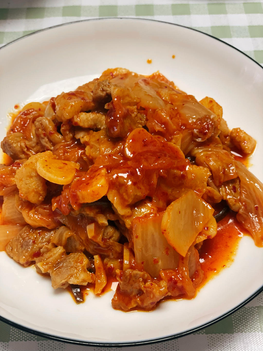 辣白菜炒五花肉