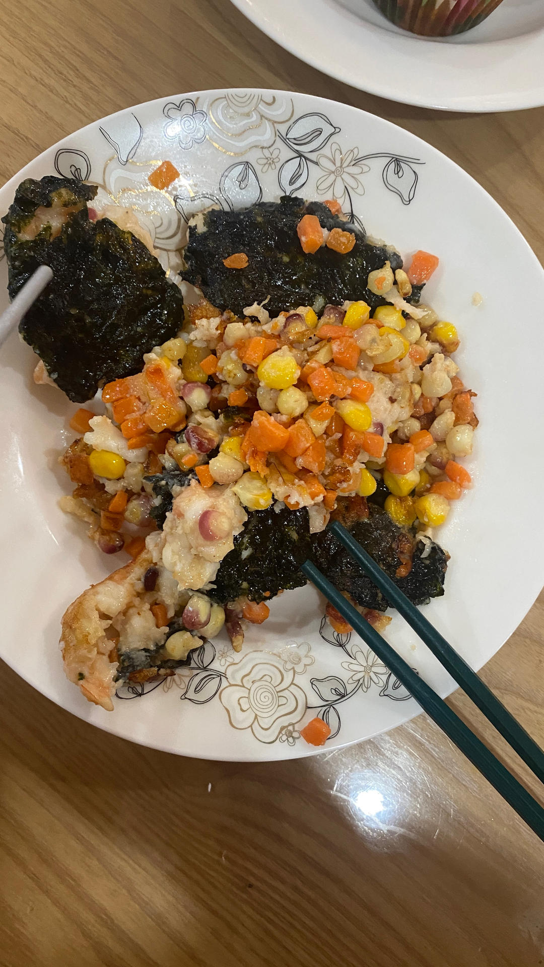 宝宝菜谱——海苔虾滑饼