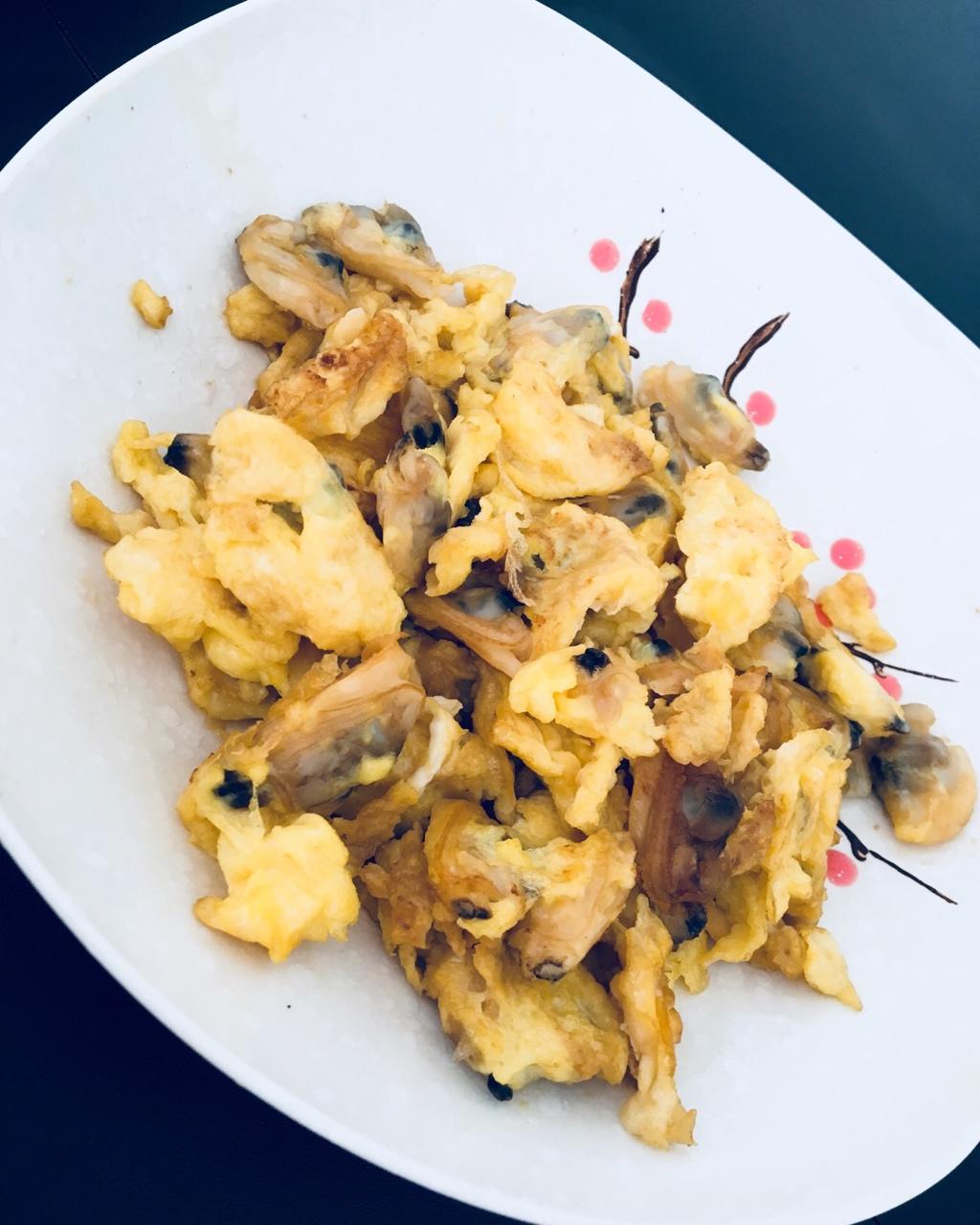 蚬子肉炒鸡蛋
