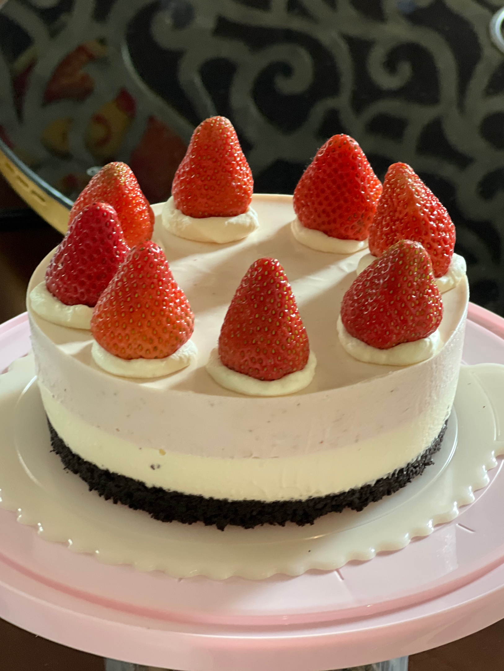 快手版低糖酸奶草莓慕斯蛋糕