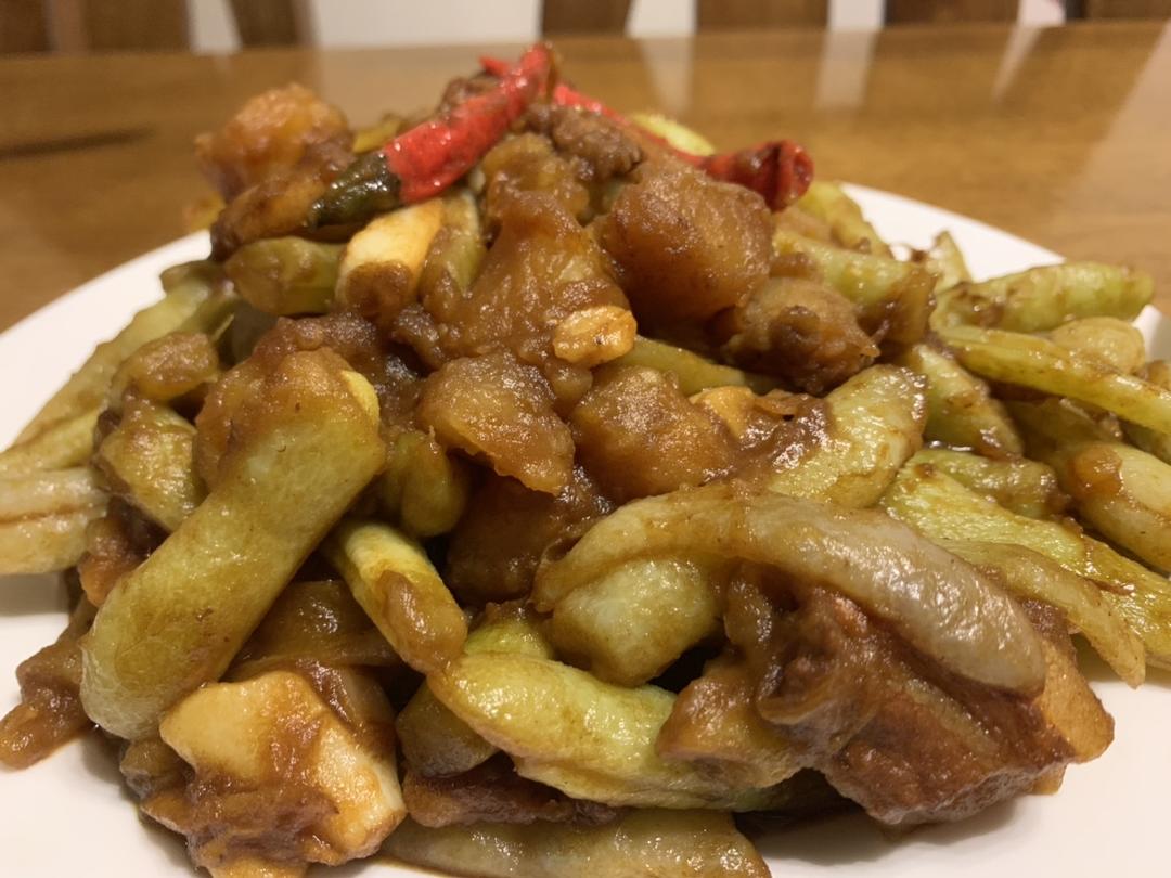 懒人饭豆角粘卷子一锅出