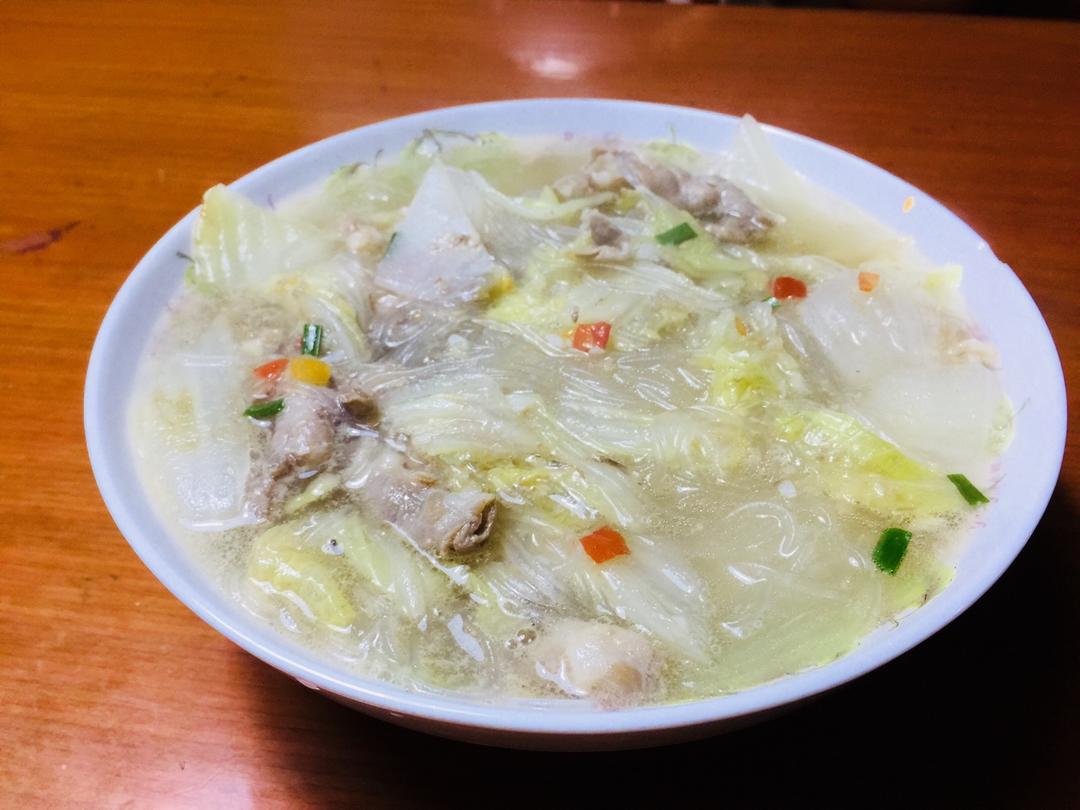 羊肉白菜粉丝煲