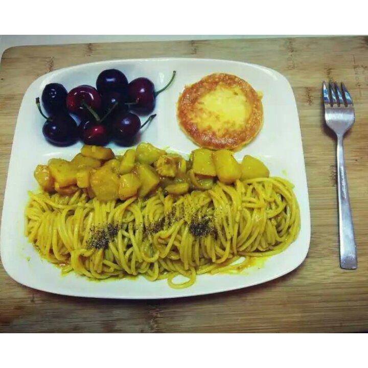 咖喱土豆洋葱意面