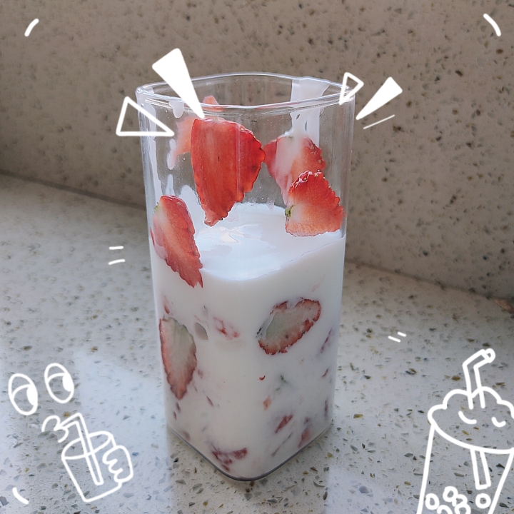 草莓酸奶的做法 步骤2