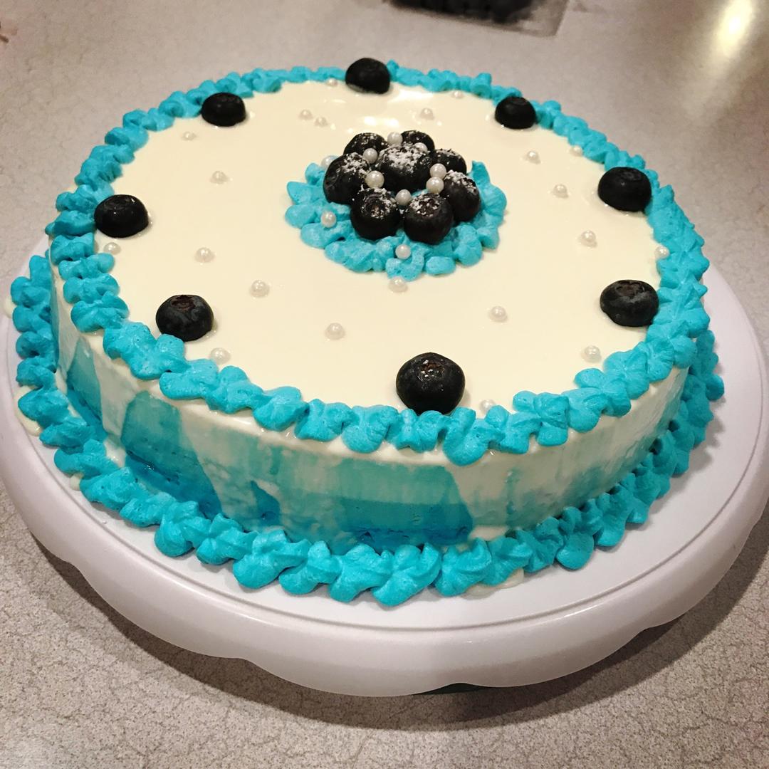 渐变蓝莓冻芝士蛋糕（免烤）