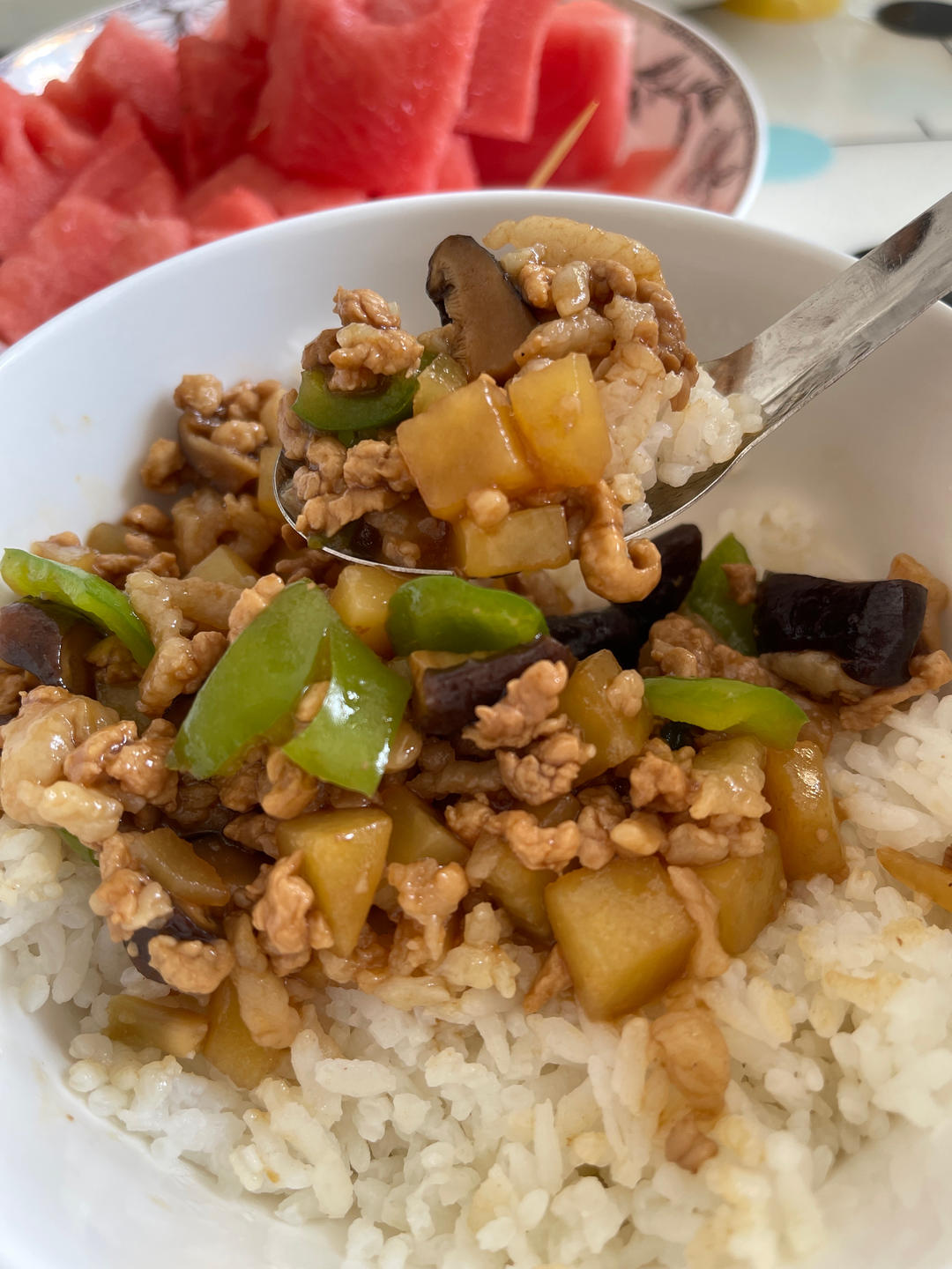 ㊙️香菇土豆肉沫拌饭❗️比外卖还好吃