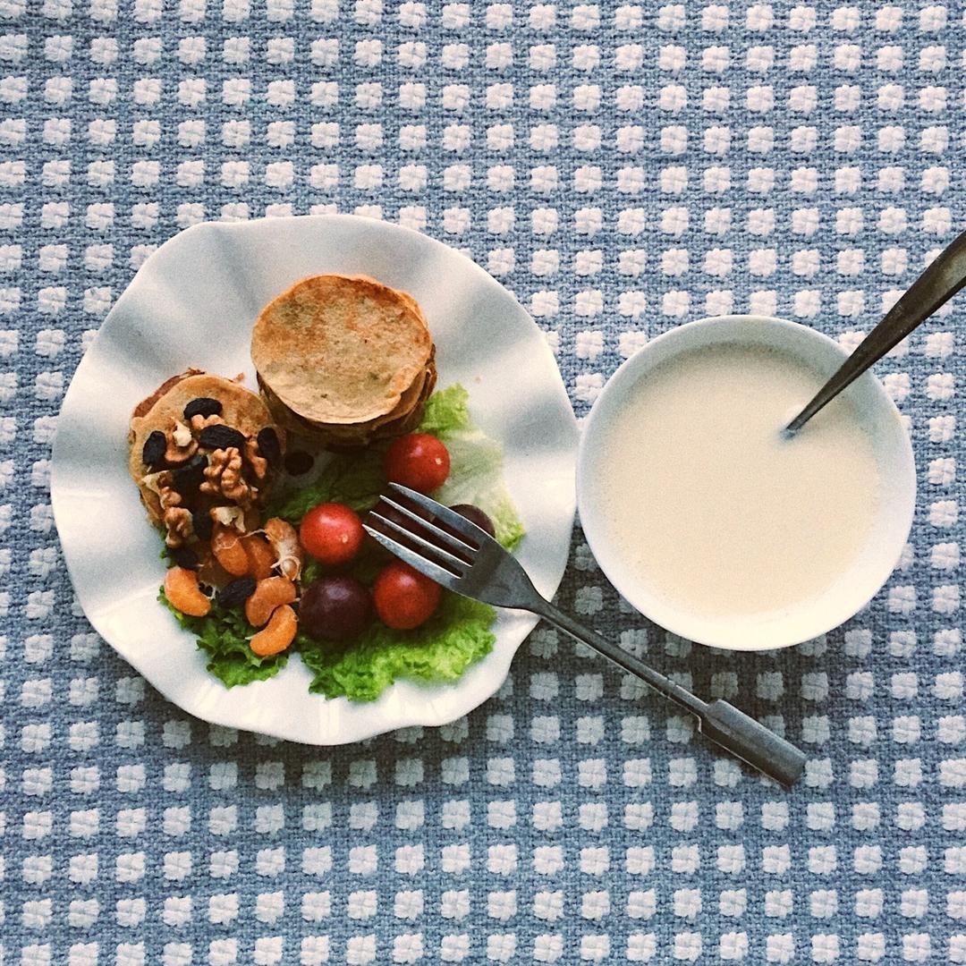 【减脂早餐】无油香蕉松饼（超简单）