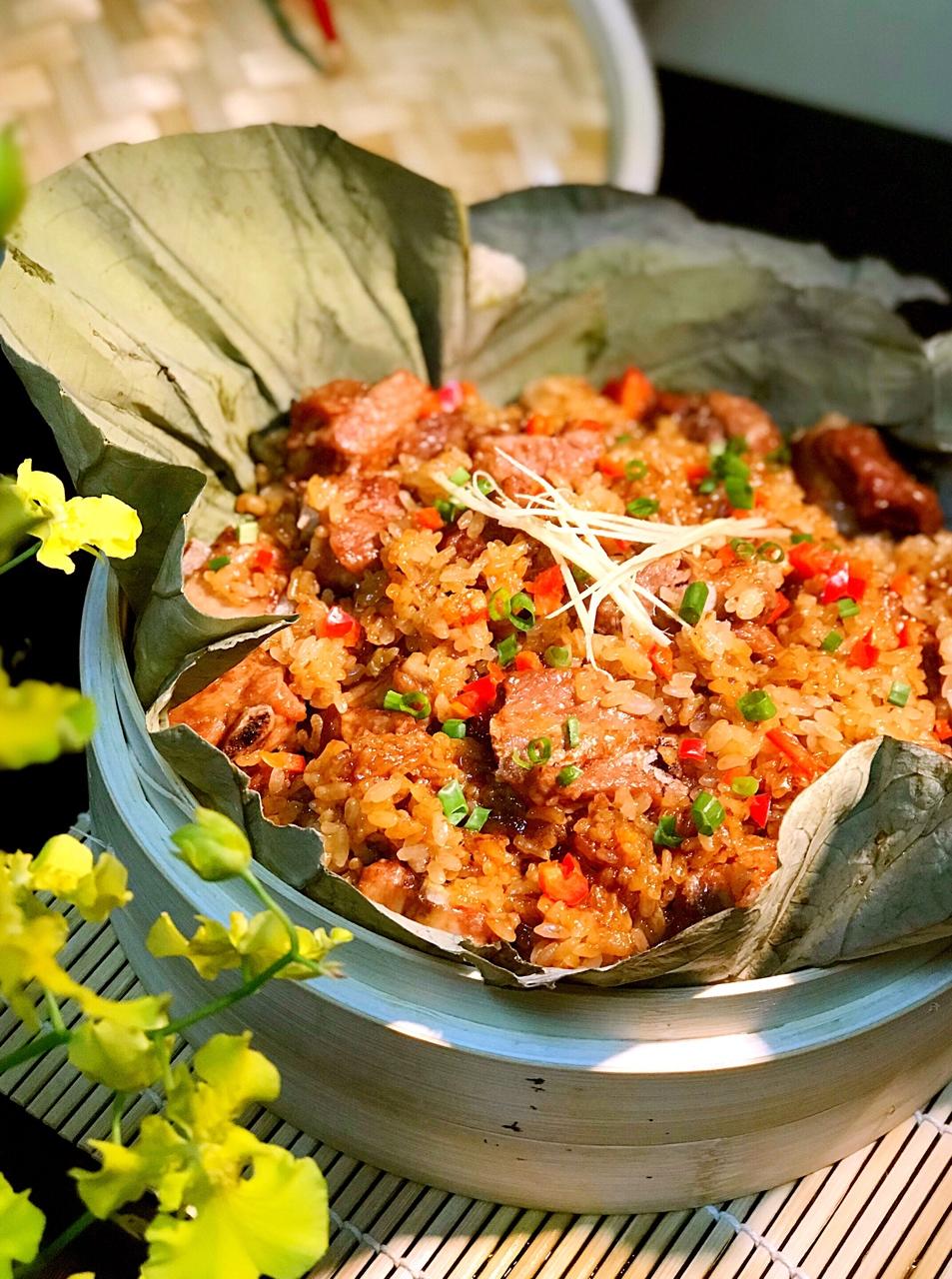 tannia做的荷叶糯米蒸排骨