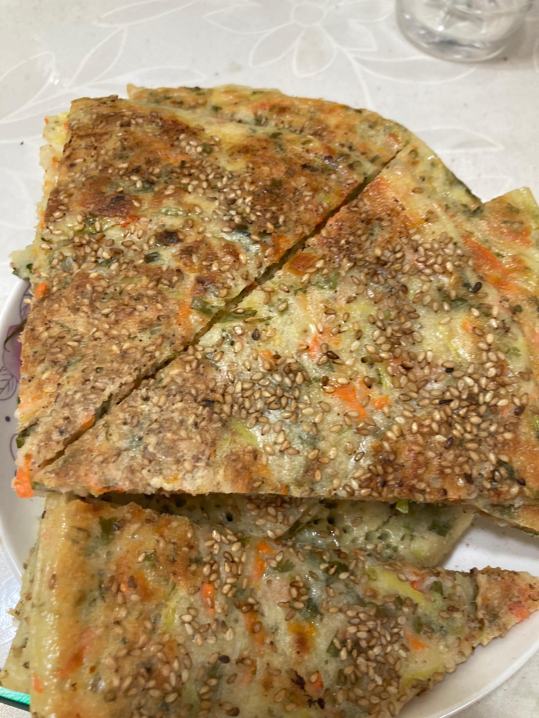 不用揉面做又宣又软香喷喷葱花芝麻发面大饼