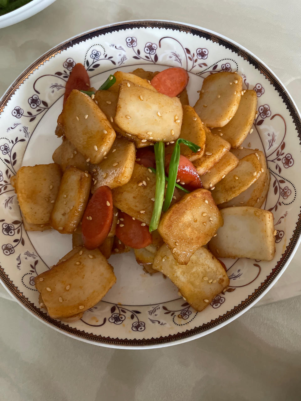 怎么吃都不够‼️孜然火腿辣炒年糕〰️香辣解谗