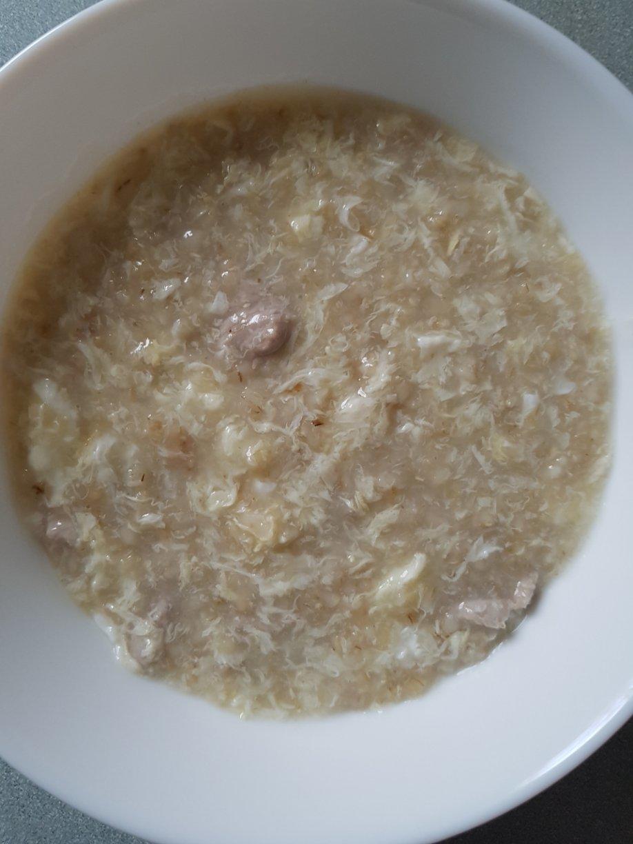 白菜鸡蛋刚切燕麦粥