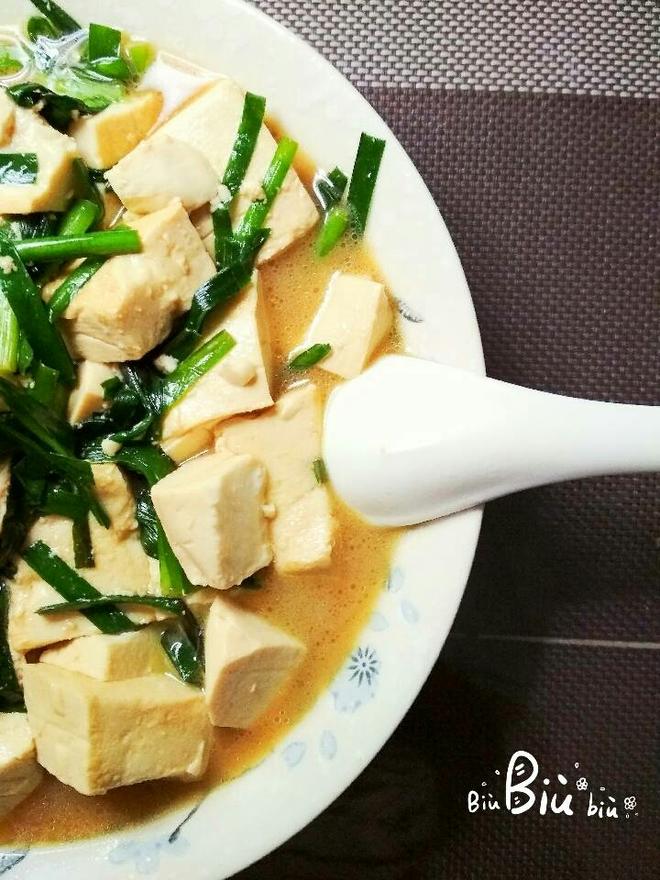 韭菜豆腐的做法