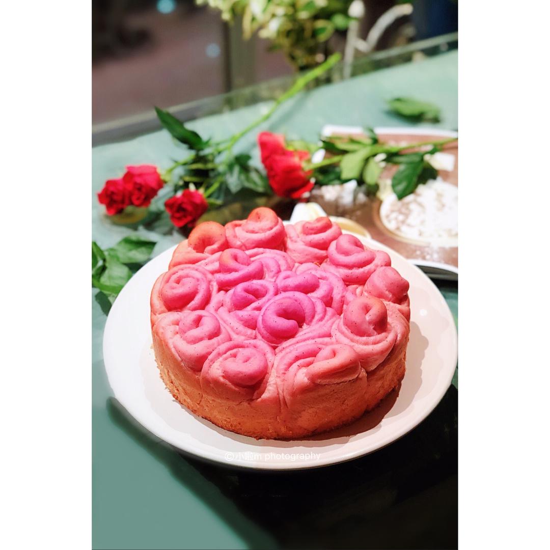 火龙果玫瑰面包