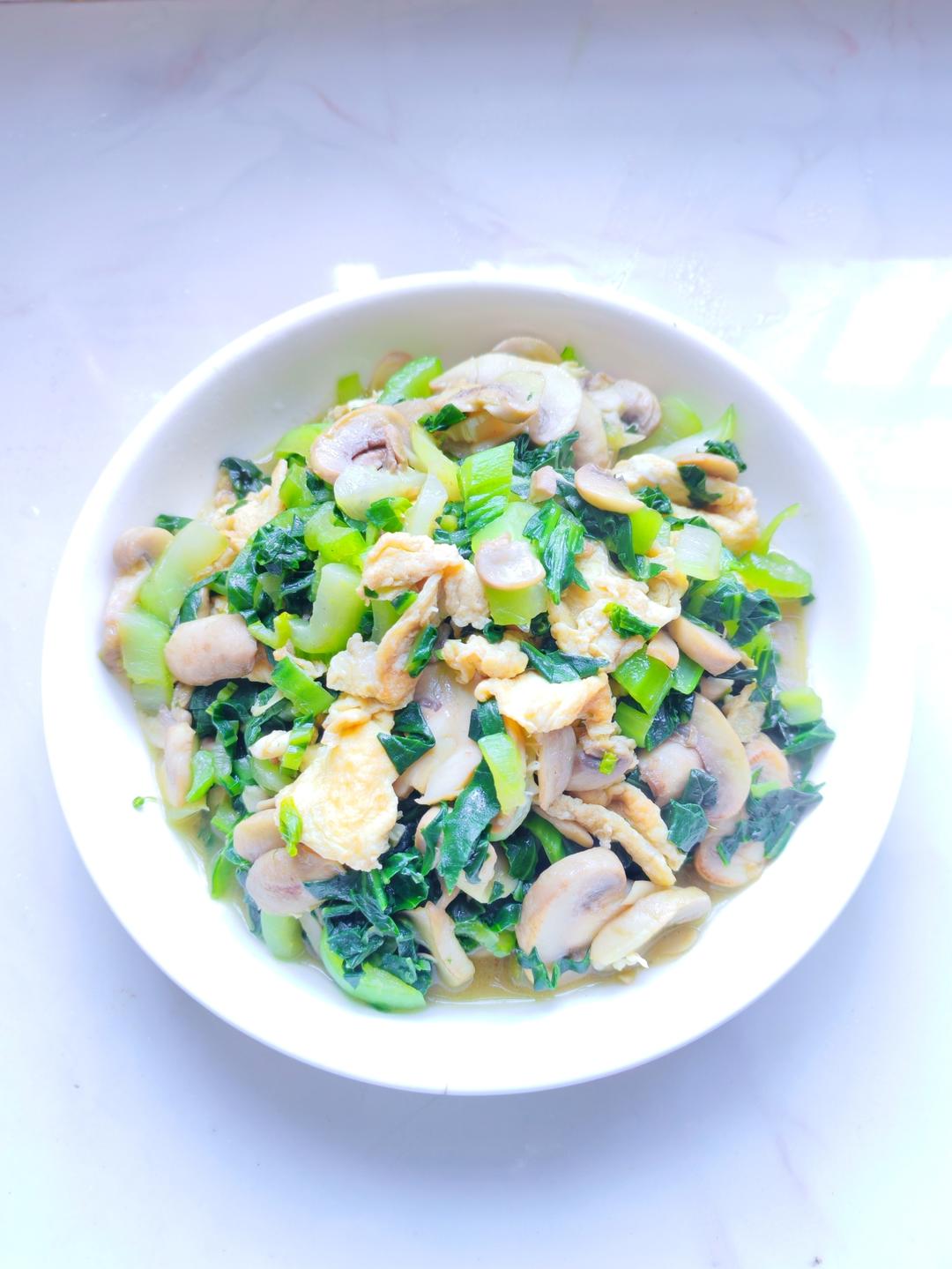 捏菜蘑菇炒蛋（爆腌菜）