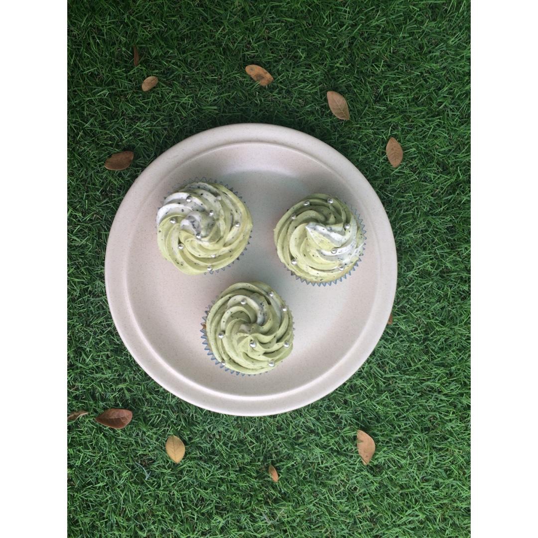 【青山绿水，白云出岫】黑芝麻抹茶双享纸杯蛋糕