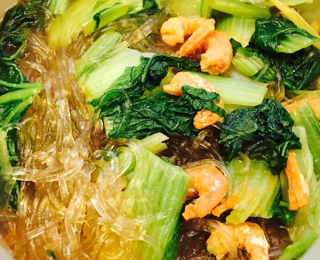 小白菜海米粉丝汤的做法
