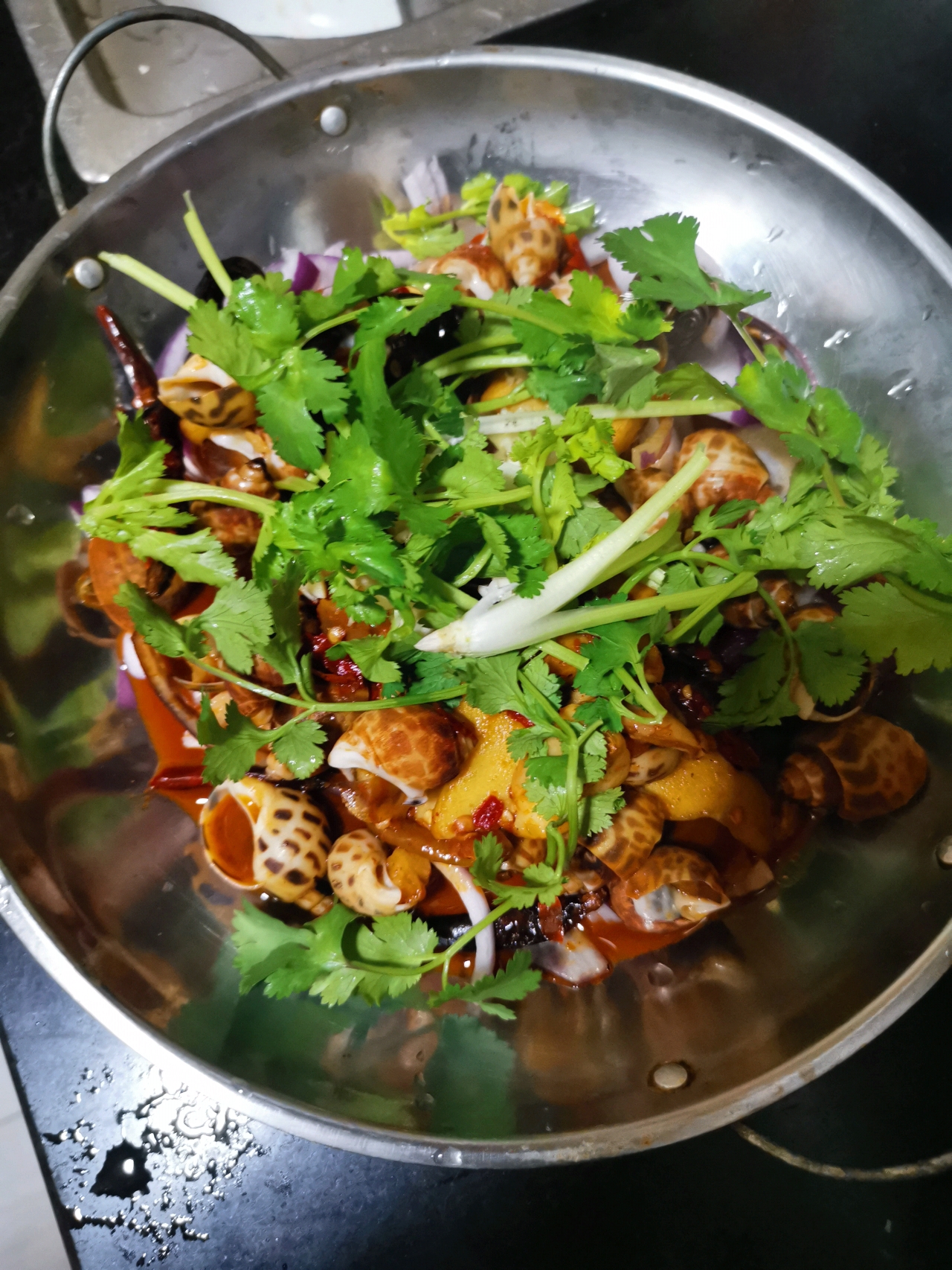 一个菜谱学会两道菜：辣炒花螺、干锅花螺。图片大全-希洛大大大大人的 
