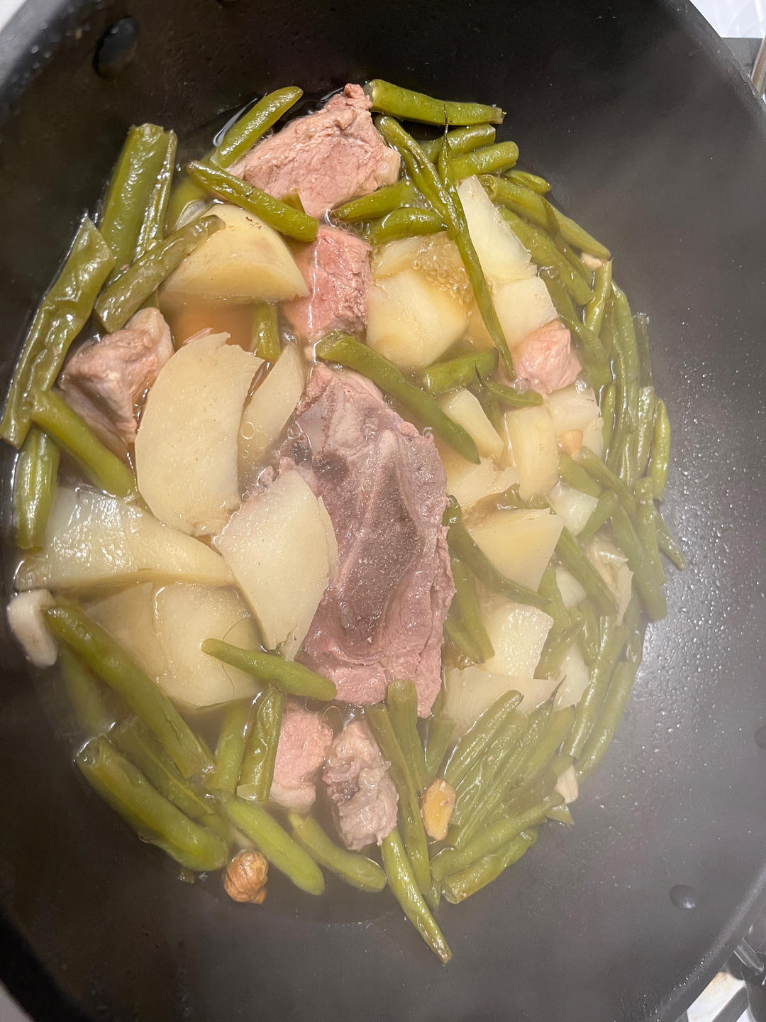 硬菜代表--排骨炖豆角土豆（豆角焖面胚子）