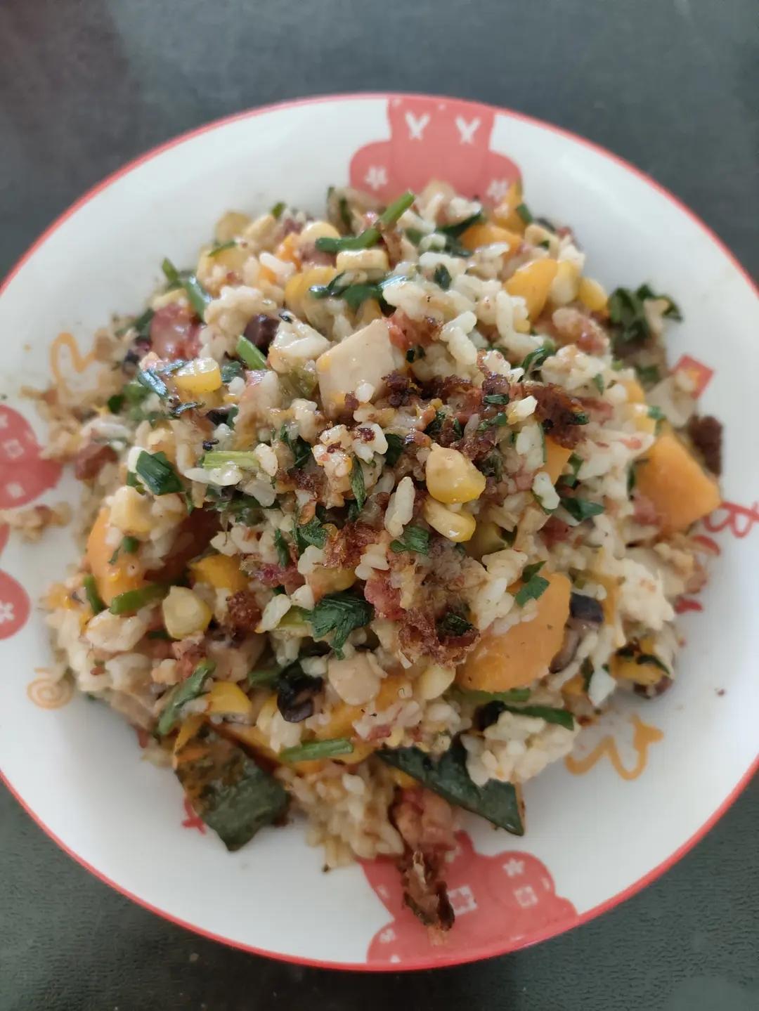 美味到不行的南瓜饭