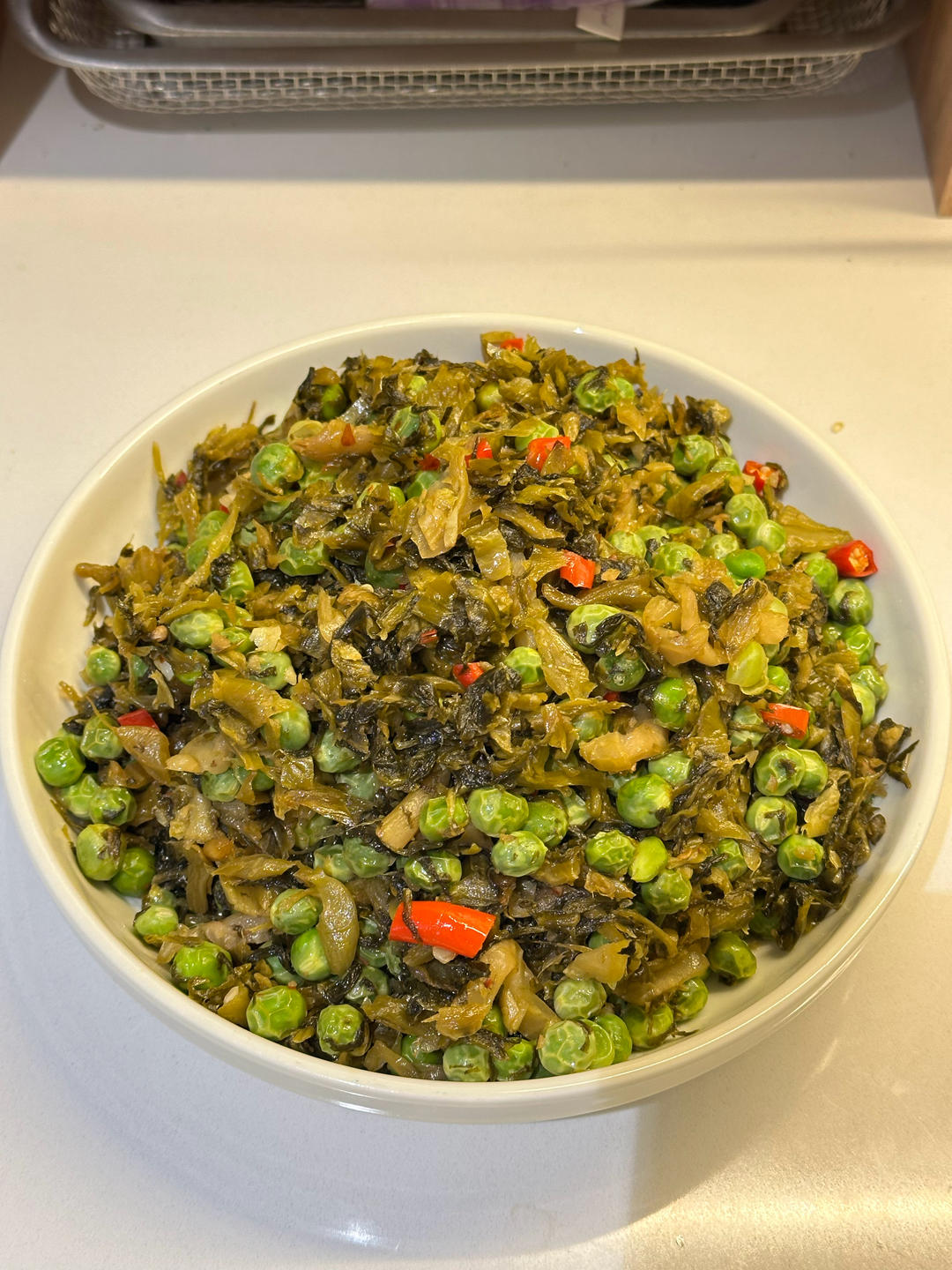 酸菜炒豌豆的做法