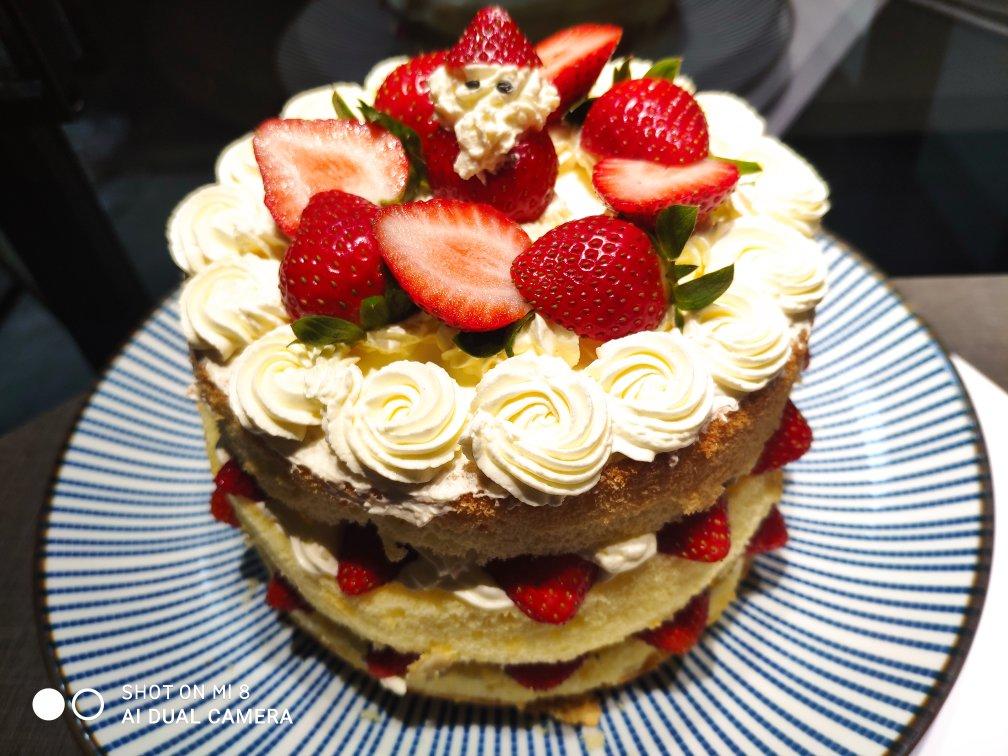 6寸戚风巧克力草莓裸蛋糕