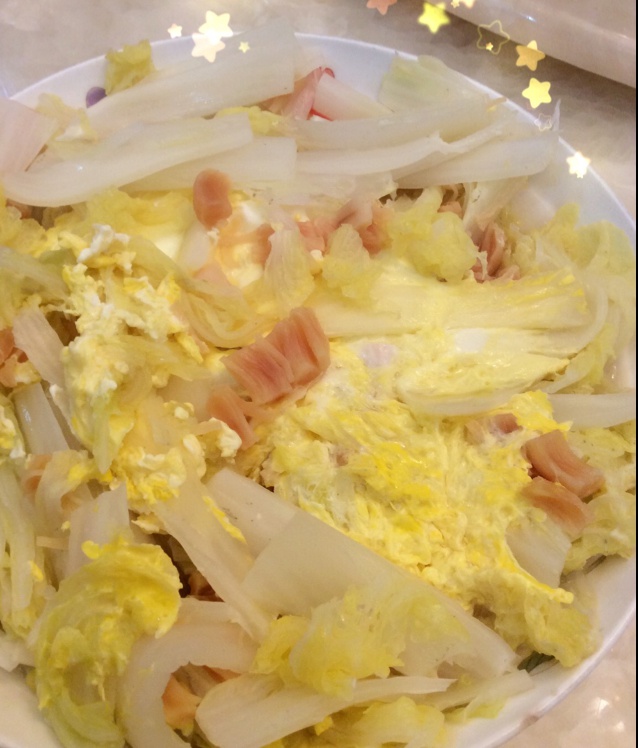 素赛螃蟹----干贝白菜滑蛋