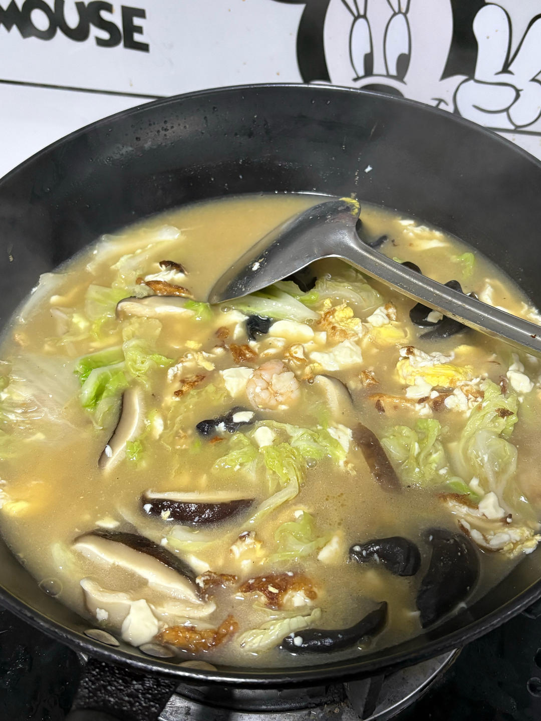 蘑菇虾仁豆腐汤