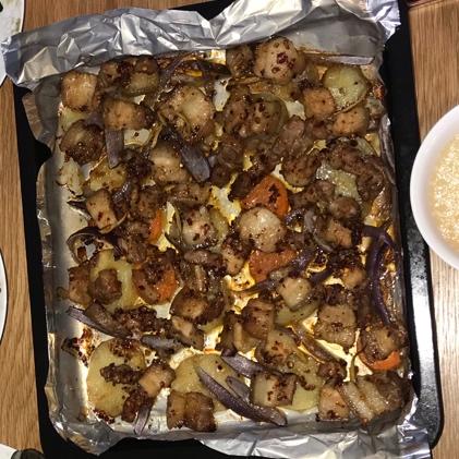 烤箱版土豆烤五花肉
