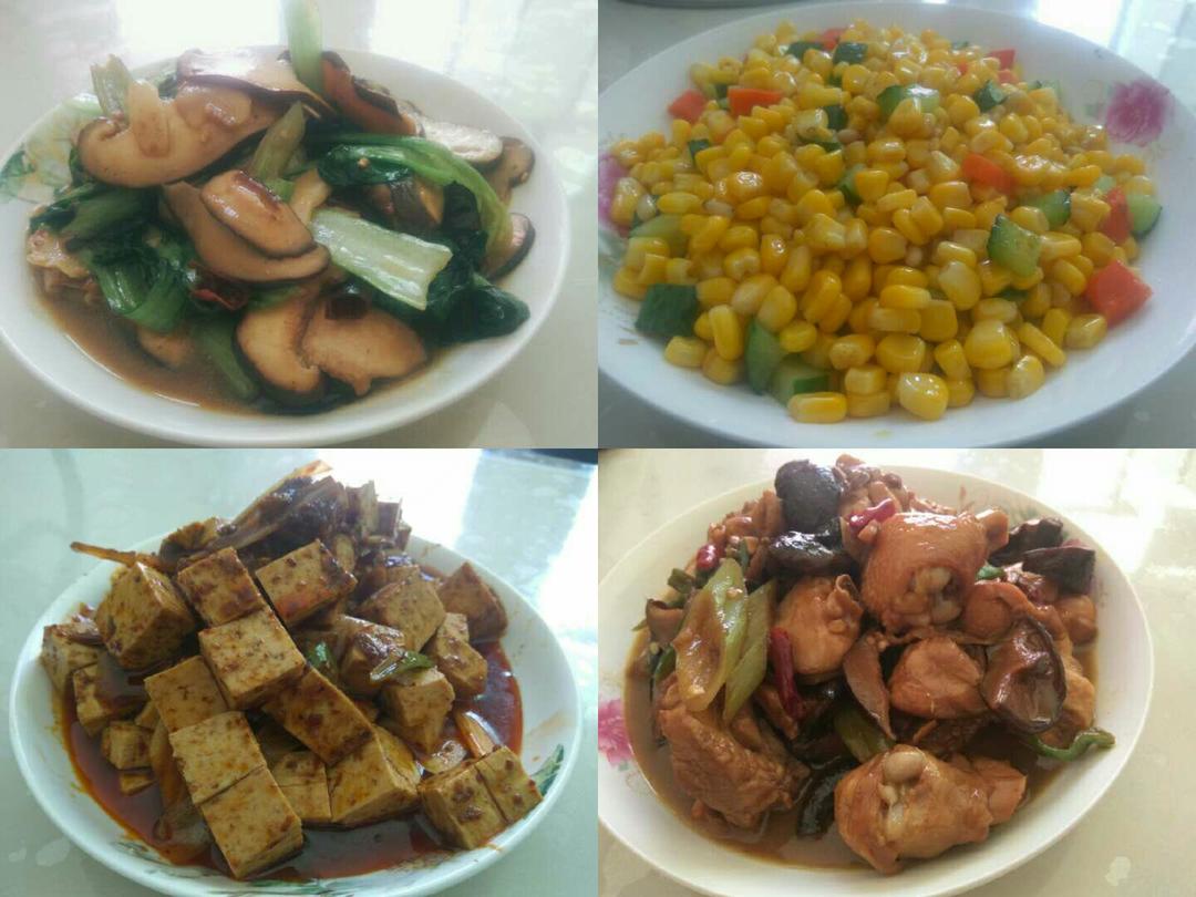 老丁的私房菜-香菇炒油菜