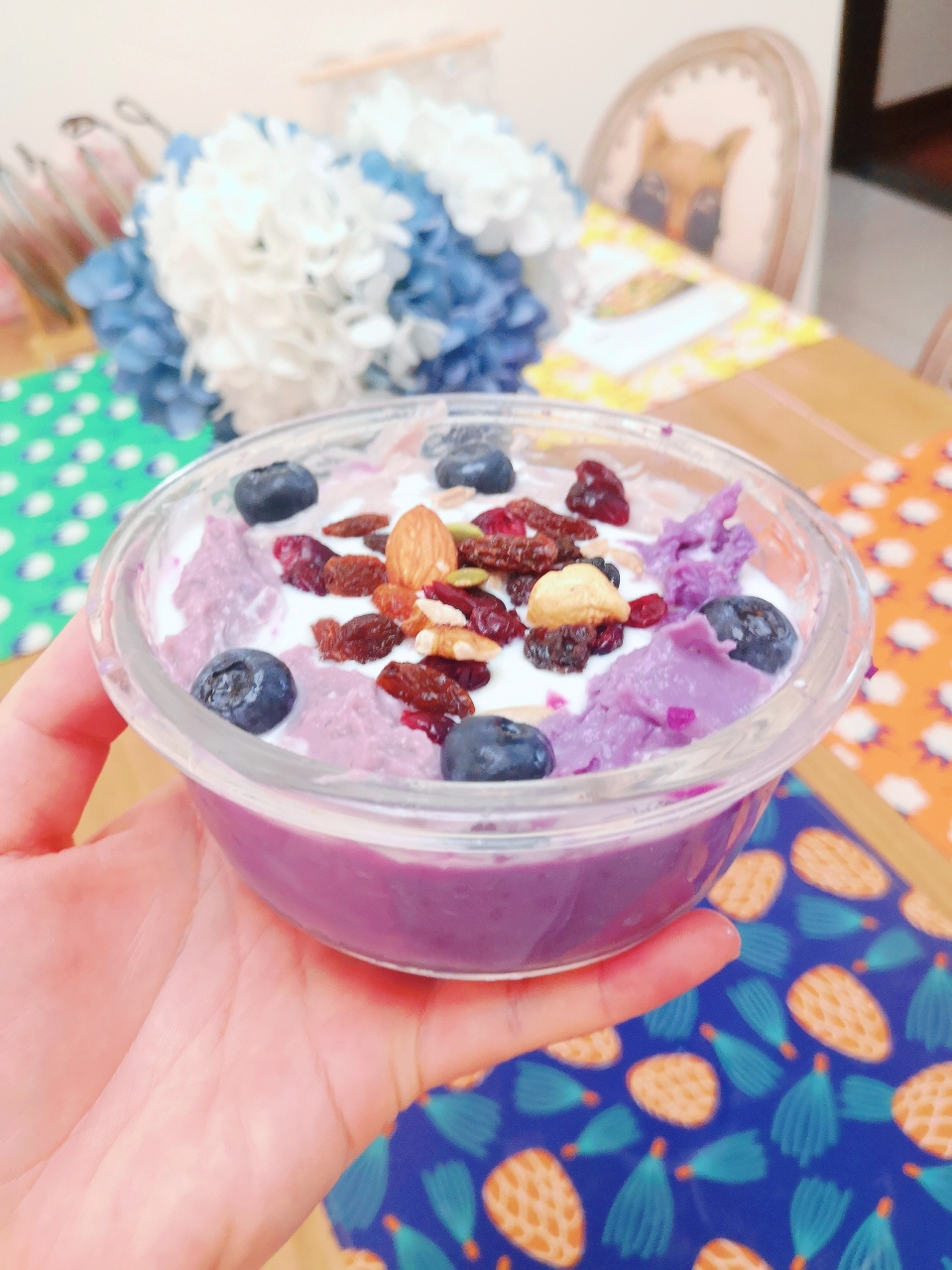 低脂健康的冰淇淋紫薯芋泥酸奶捞的做法