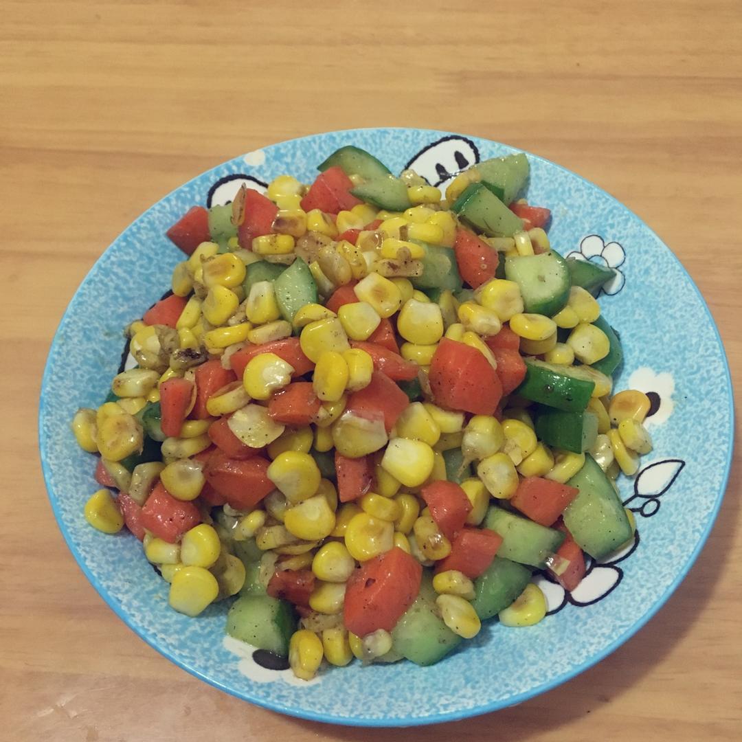 胡萝卜玉米炒黄瓜