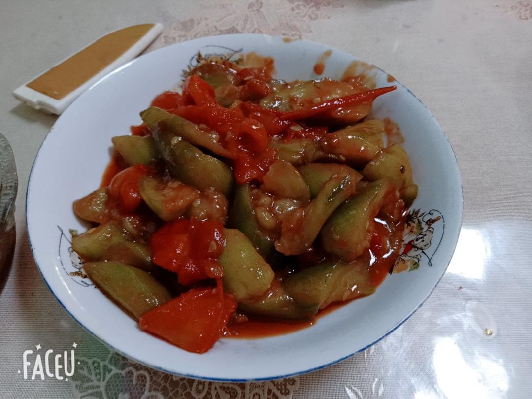 西红柿炒丝瓜