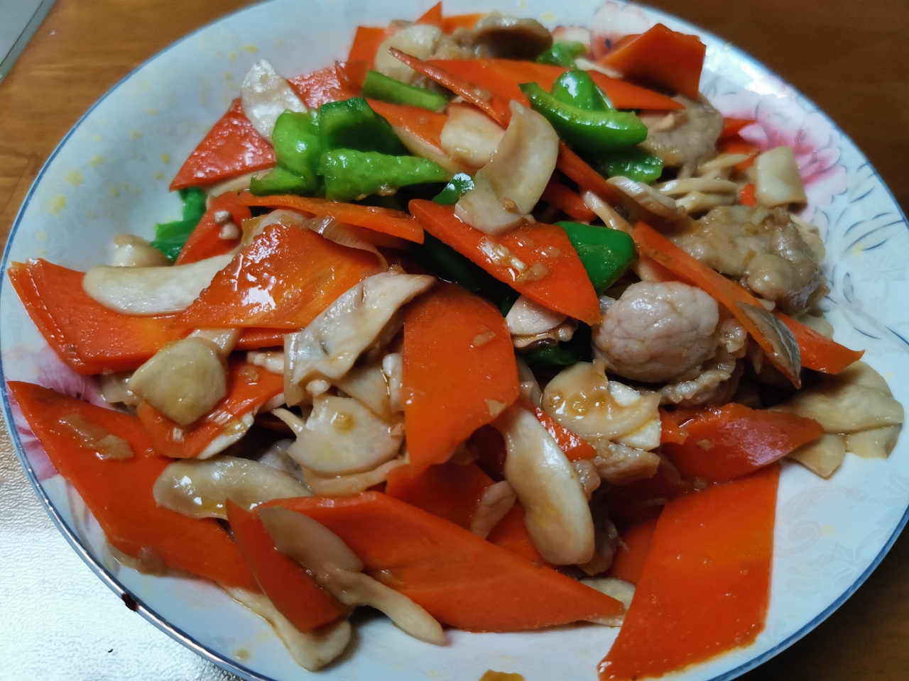 肉片炒杏鲍菇的做法