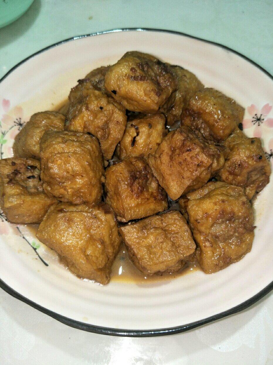 红烧油面筋塞肉