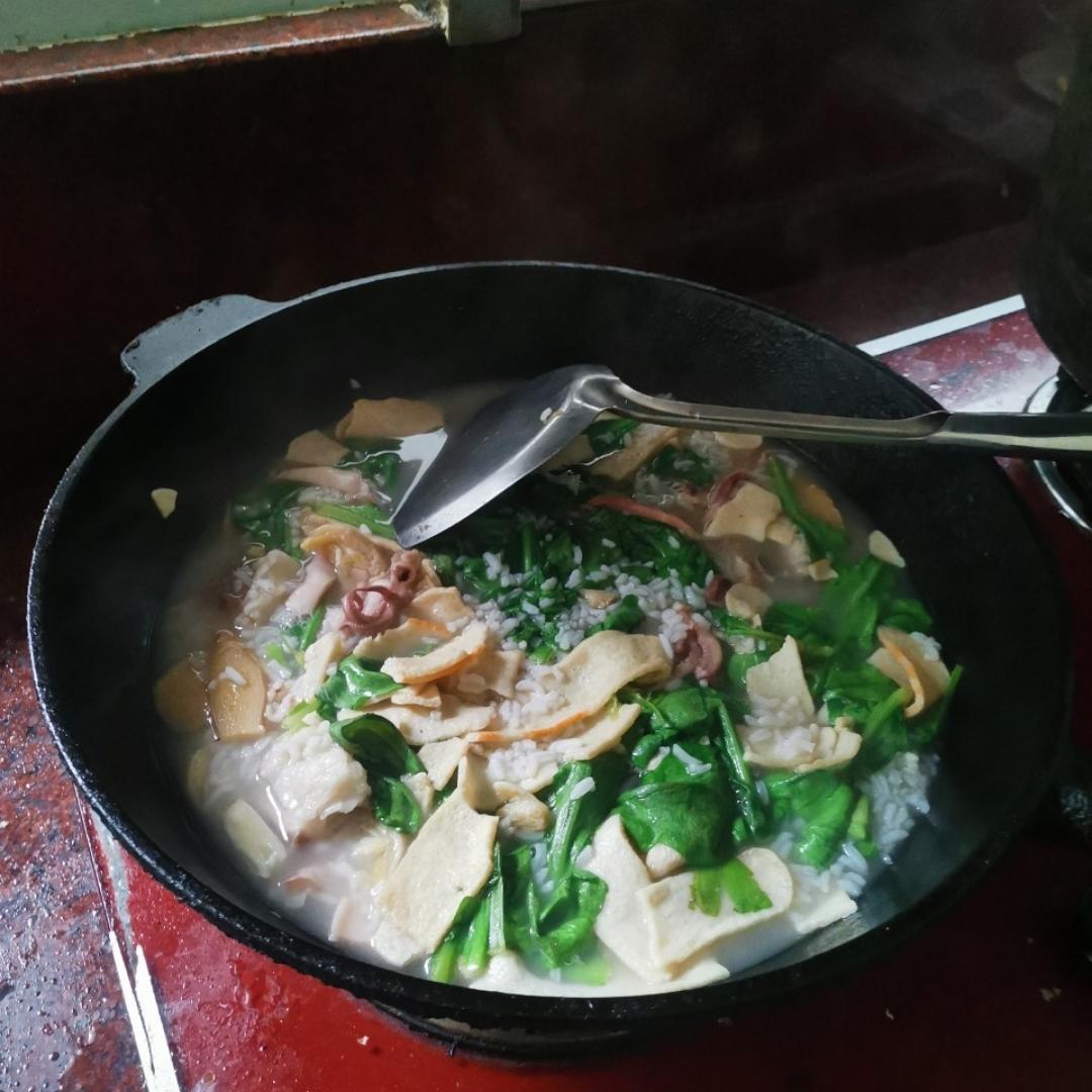 排骨干贝鱿鱼粥
