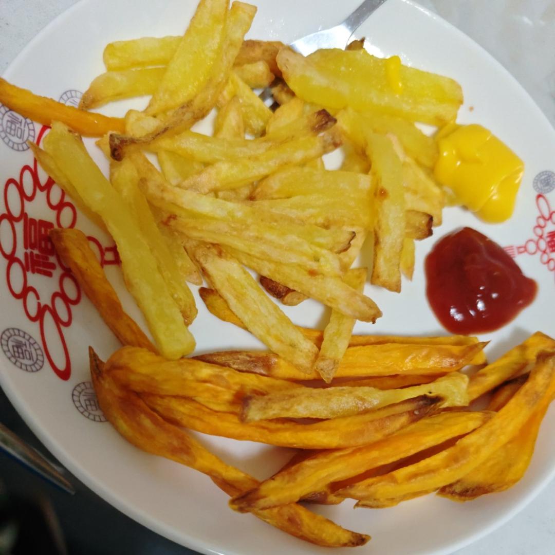 0失败！超简单！很省油！空气炸锅版薯条，现做现吃哦