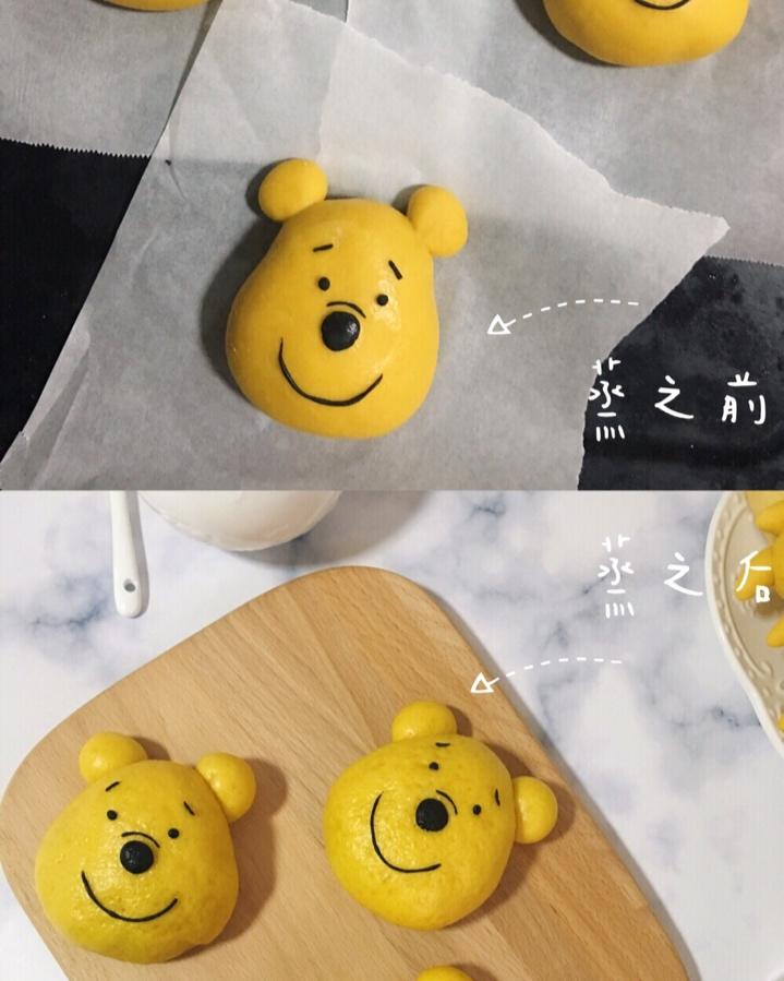 维尼小熊卡通馒头（南瓜馒头）