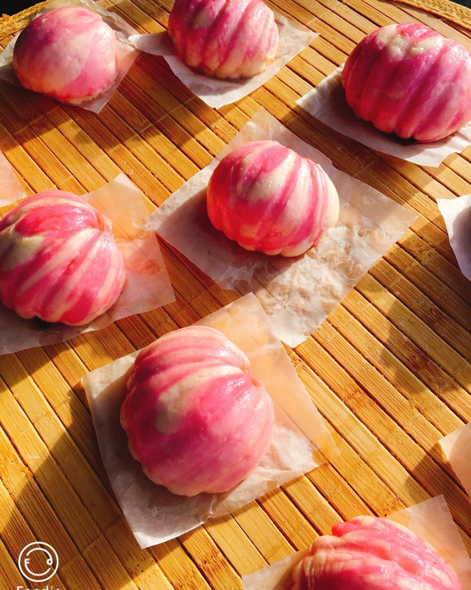 太斑斓贝壳豆沙包