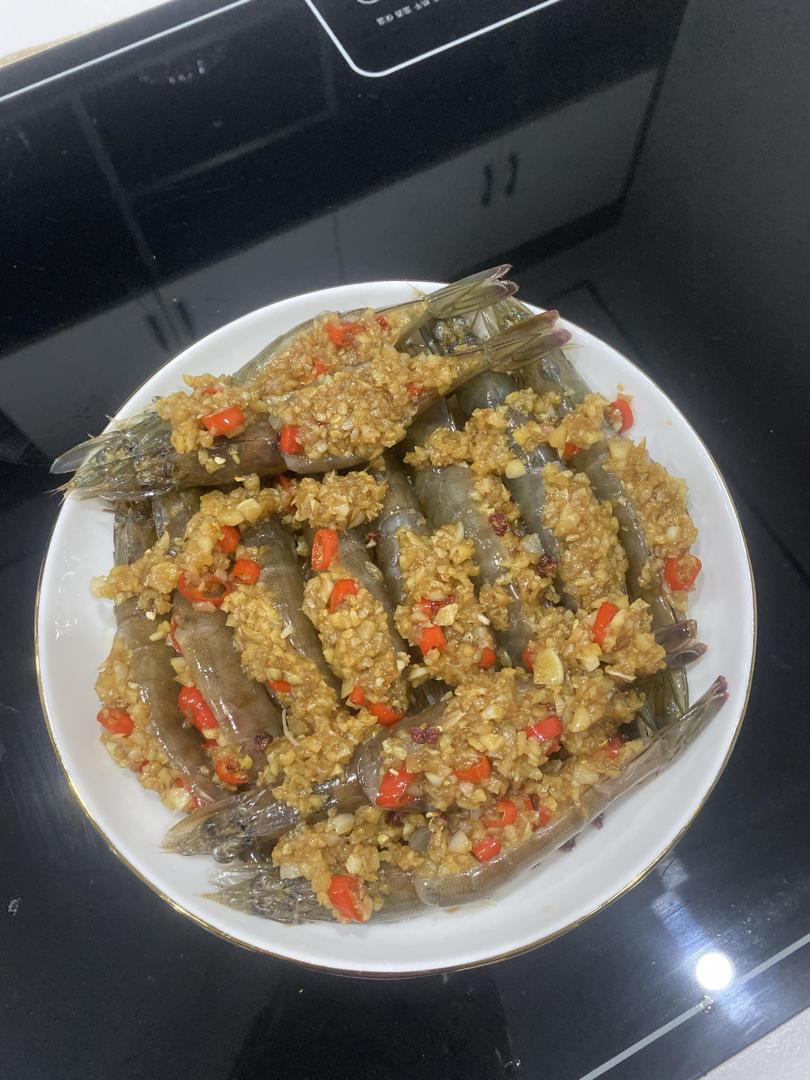 0失败的蒜茸酱粉丝蒸虾🦐🦐🦐（蒜茸酱衍生菜谱）