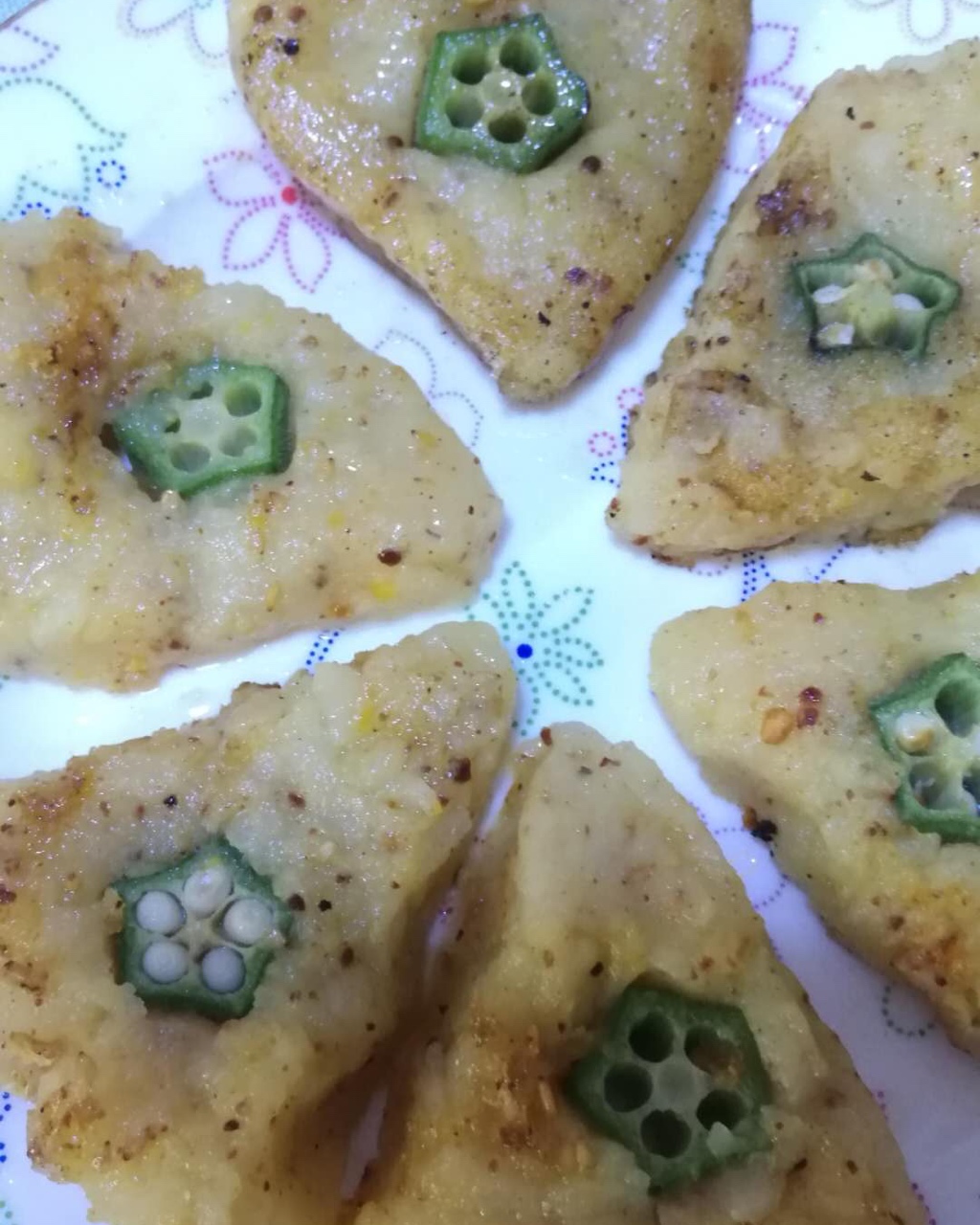 土豆秋葵饼