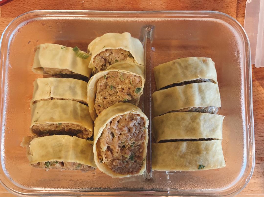 干豆腐蒸肉卷