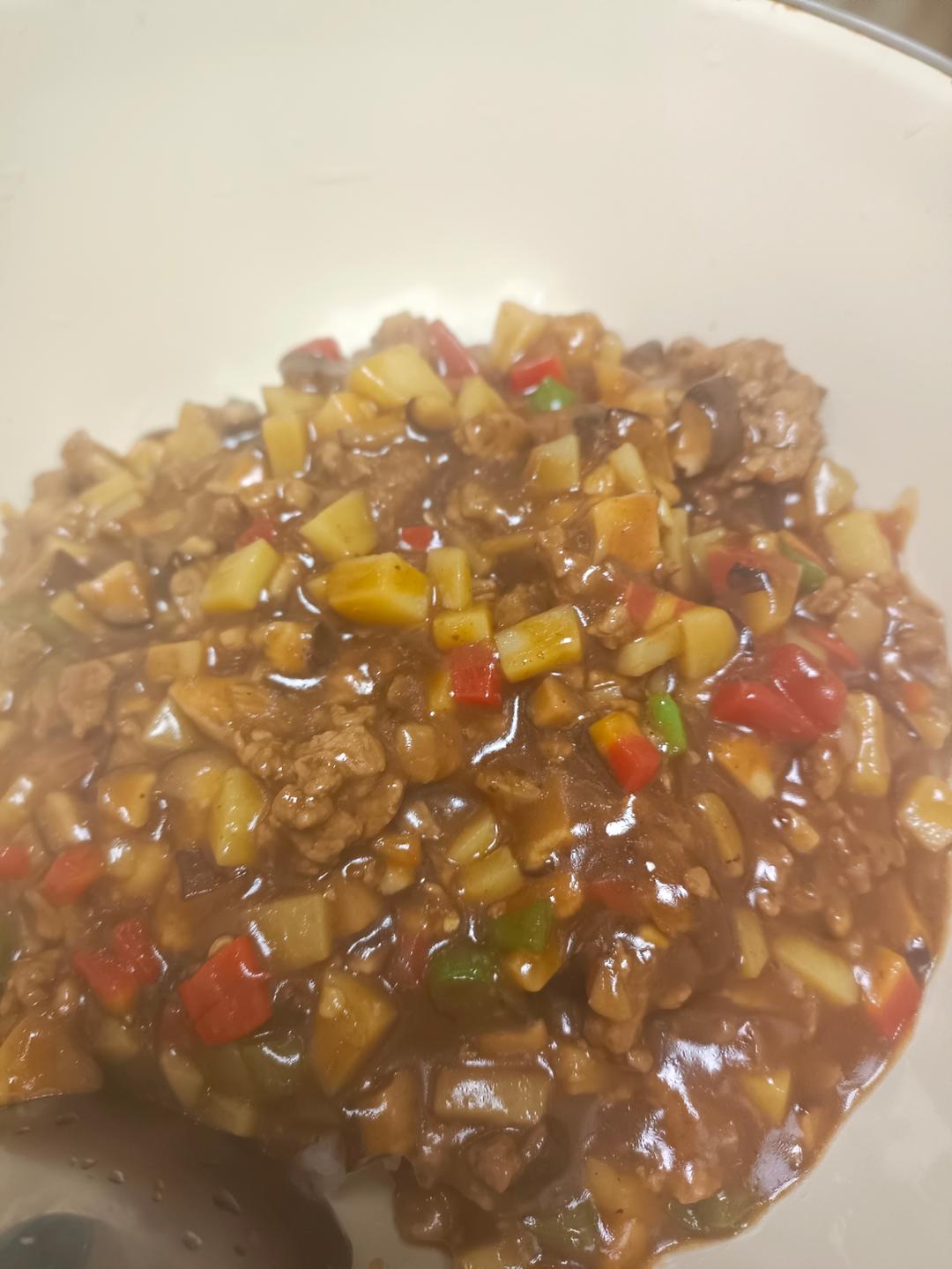 ㊙️香菇土豆肉沫拌饭❗️比外卖还好吃