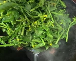 广式腊肠炒菜心的做法 步骤4