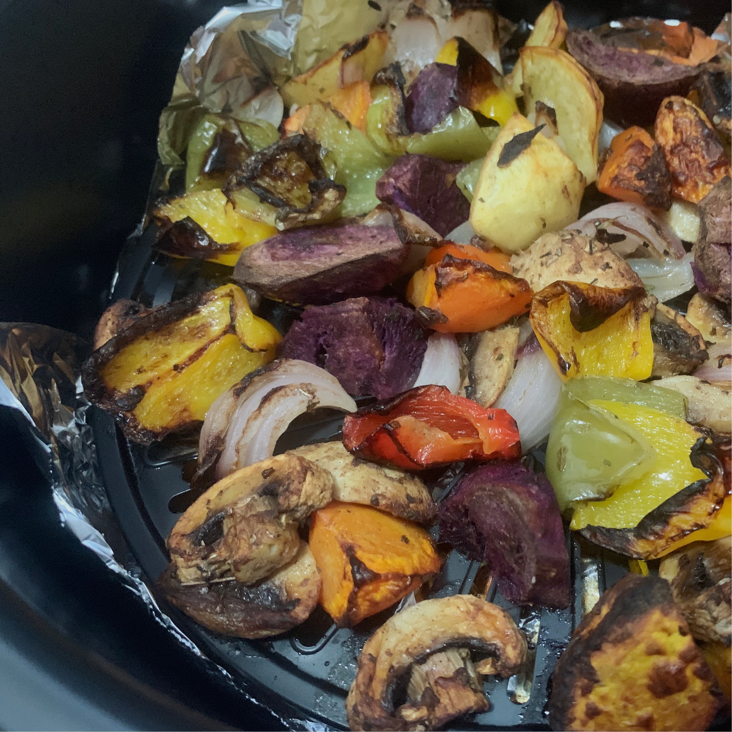 空气炸锅（烤箱）烤蔬菜——简单四步懒人减脂餐的做法 步骤4