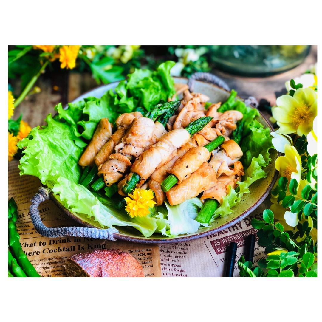 健康瘦身❗️㊙️ 香煎芦笋鸡肉卷