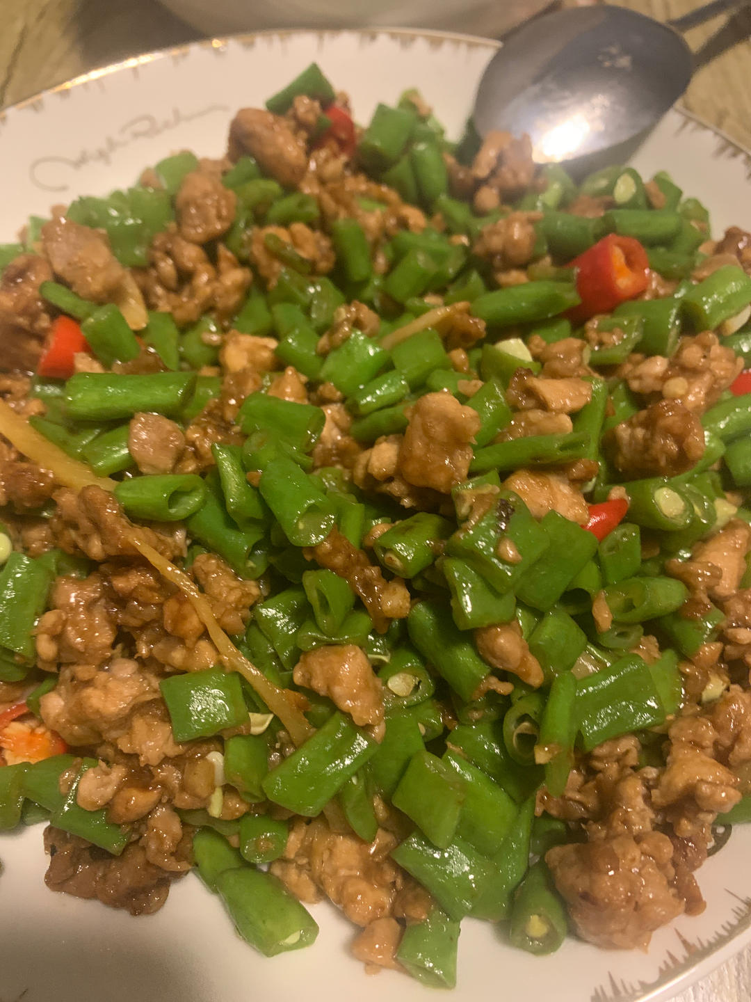 肉沫豆角下饭菜