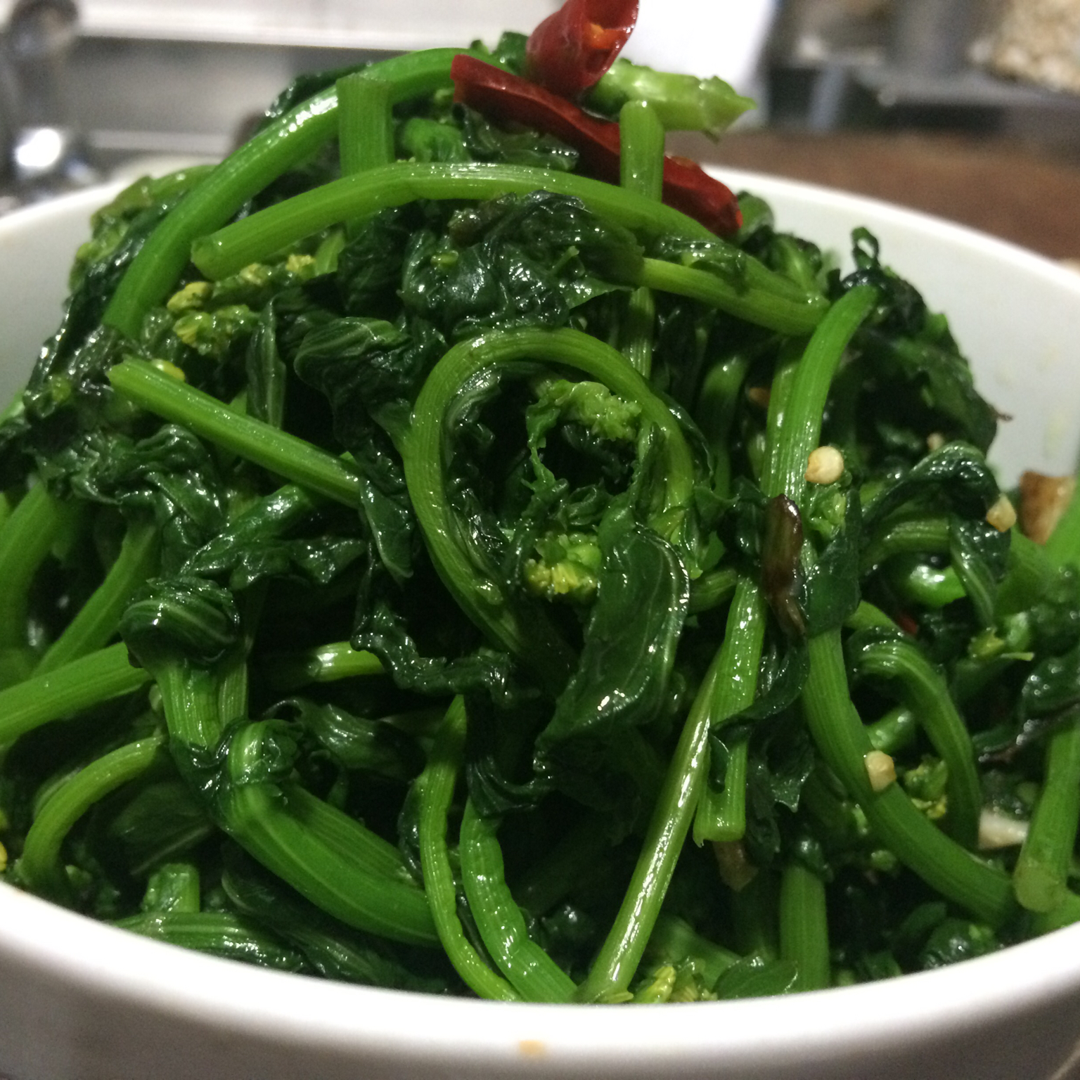 张妈妈的厨房做的清炒油菜尖