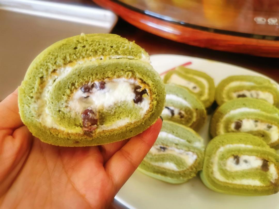 抹茶蜜豆蛋糕卷
