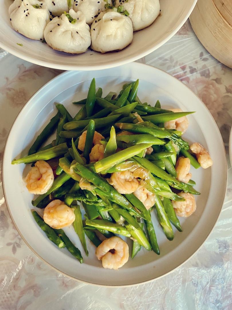 清炒芦笋虾仁