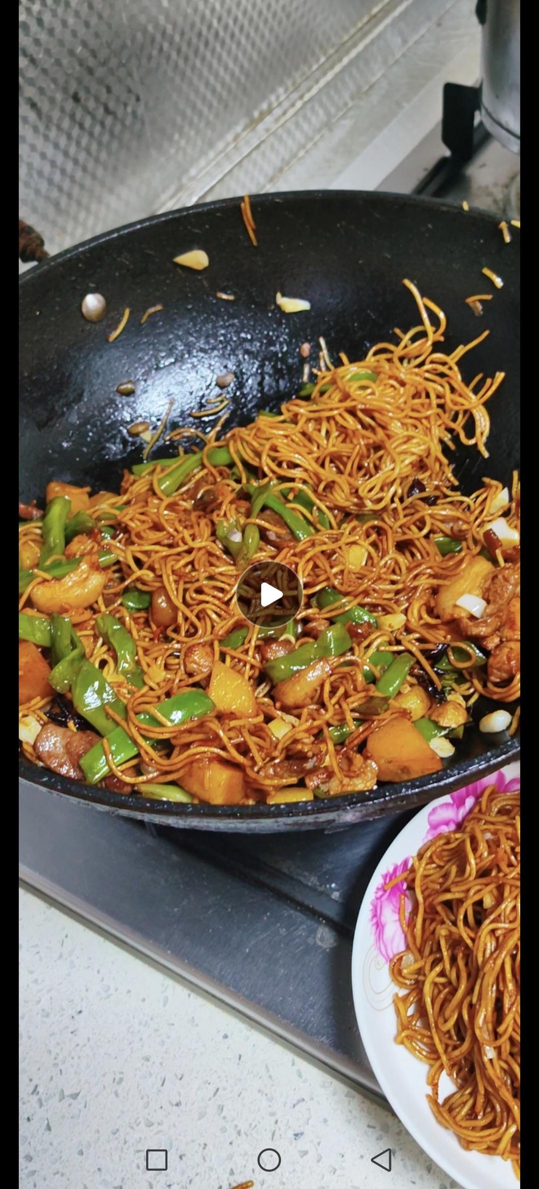 地道老北京扁豆焖面 豆角焖面 太好吃小心吃撑哦